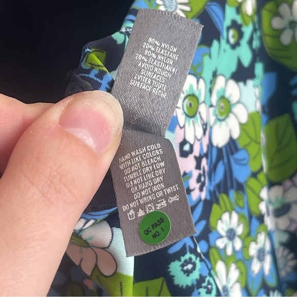 NWOT Aerie Blue Green Floral One Piece Bustier Swimsuit Womens Size Large - Picture 9 of 10